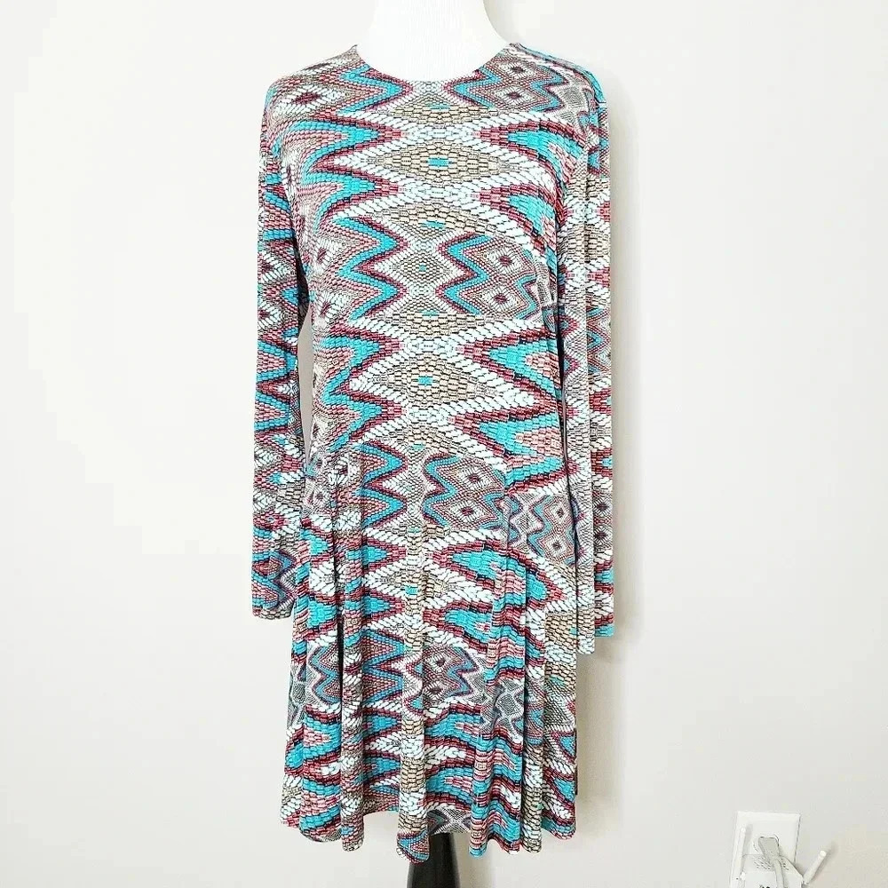 MISA Los Angeles Long Sleeve Prism Print Dress XL - Picture 2 of 9
